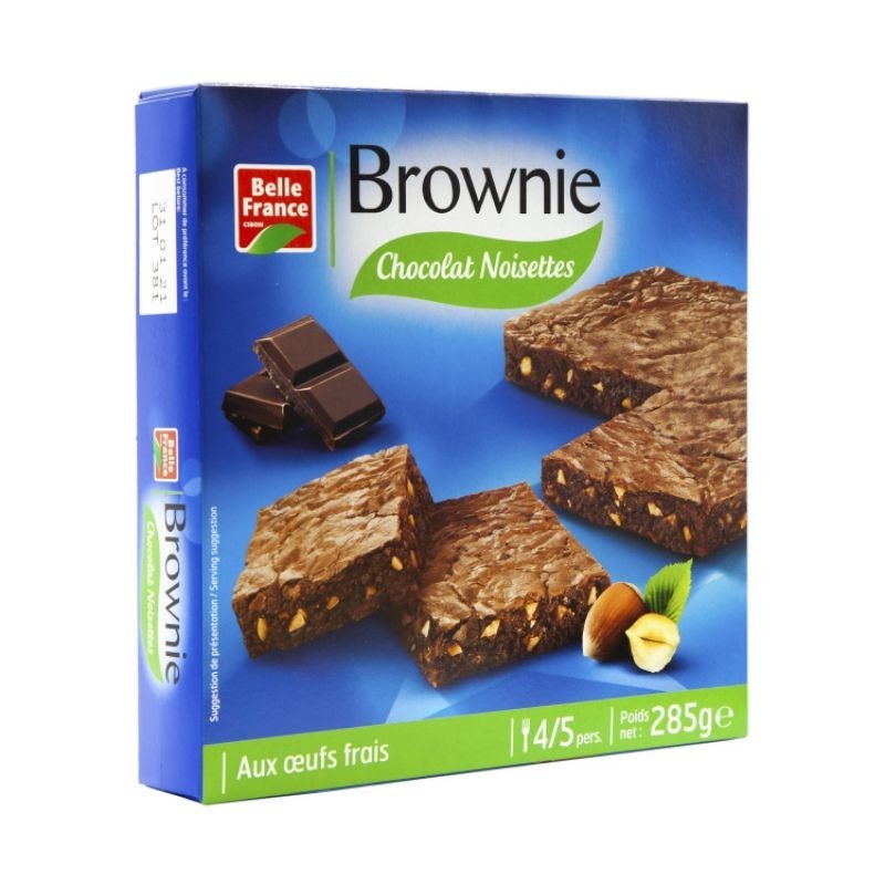 BELLE FRANCE BROWNIE CHOCO NOISETTES 285GR french chocolate brownie snack tidbits brownie chocolate cake285g