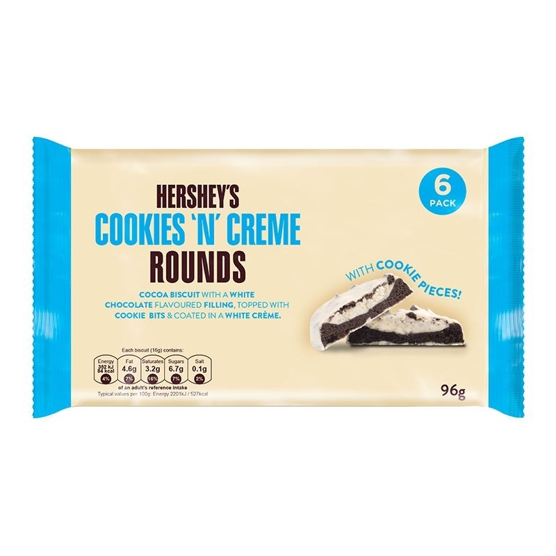 Hershey's cookie and cream round chocolate bars shack pack Hershey cookie and cream biscuit chocolate sweets