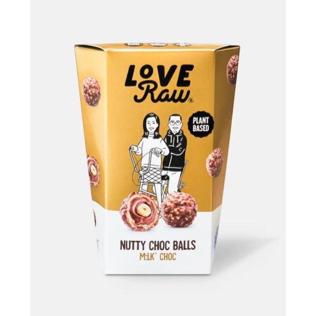 LoveRaw Nutty Choc Balls 9 Pack Gift Box 126g Plant Based Milk Chocolate