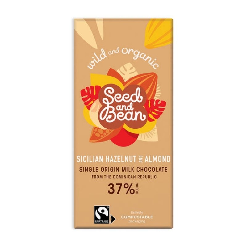 Seed and bran wild organic chocolate bars sicilian hazelnut almond chocolate bar sea salt dark chocolate vegan chocolate