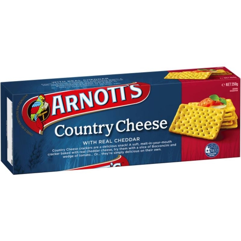 Arnott's Country Cheese Crackers savory cheese biscuits tidbits snacks cheese bites 250g