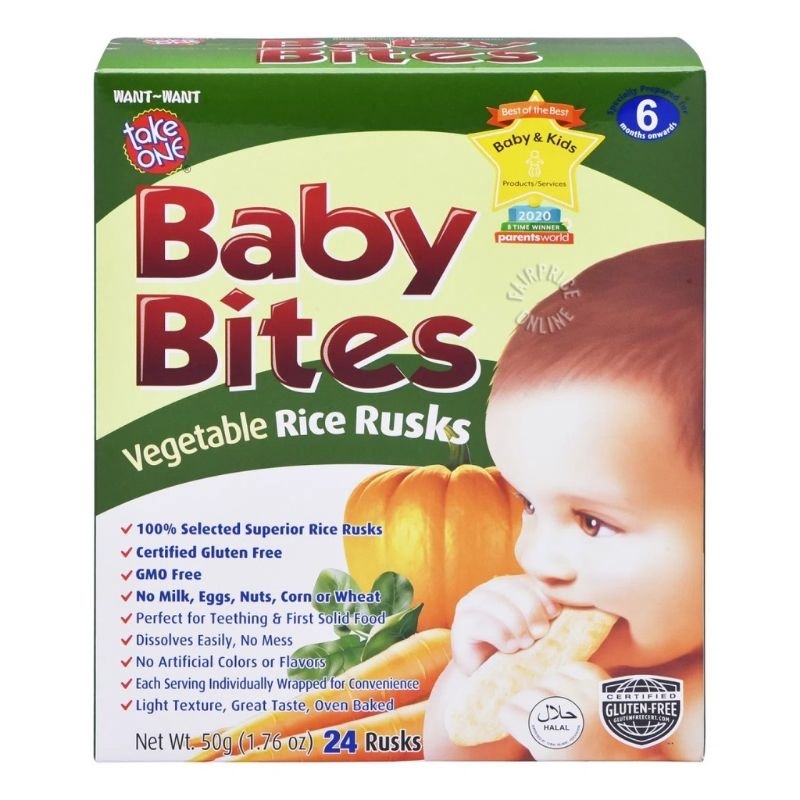 Baby bites baby rice rusk teething biscuit baby teether toddler rice biscuit tidbits snacks rice cracker