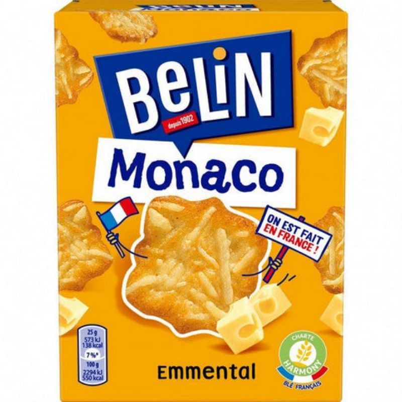 BELIN Crackers Monaco Emmental 100g Italian biscuits tidbits Italy cheese biscuit