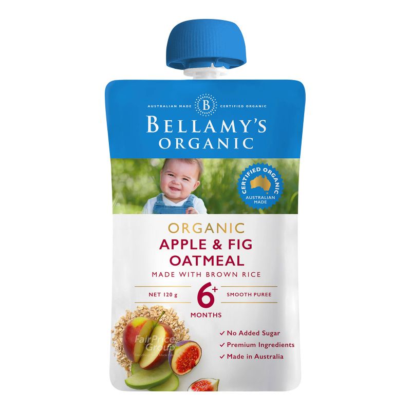 Bellamy's organic baby food pouches baby led weaning organic food pouches easy meals on the go toddler food pouch fruit