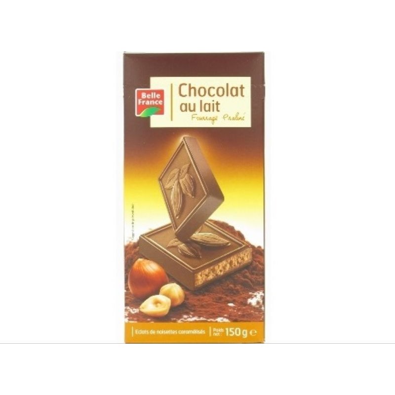 Belle France Milk Chocolate with Whole Hazelnuts 150g BELLE FRANCE CHOCOLAT AU LAIT NOISETTES hazelnut milk chocolate