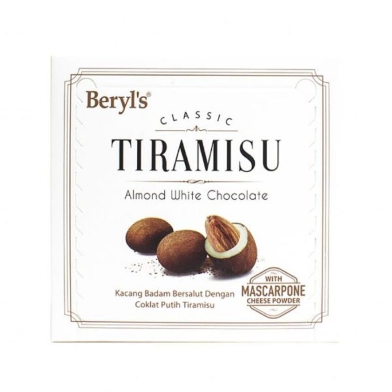 Beryl's tiramisu mascarpone milk chocolate almond snacks Beryl's classic tiramisu chocolate mascarpone cheese powder