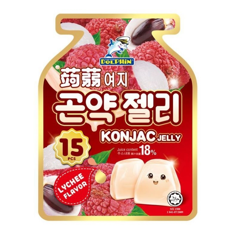 Captain Dolphin Konjac jelly assorted fruit jelly Japanese Korean jelly Korea Japan jelly individually wrapped jelly