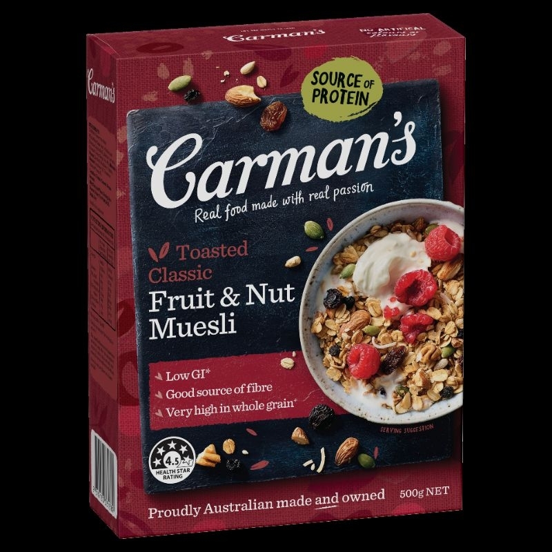 Carman's muesli oats breakfast granola fruit and nut whole grain oats granola cereal rolled oats healthy overnight oats