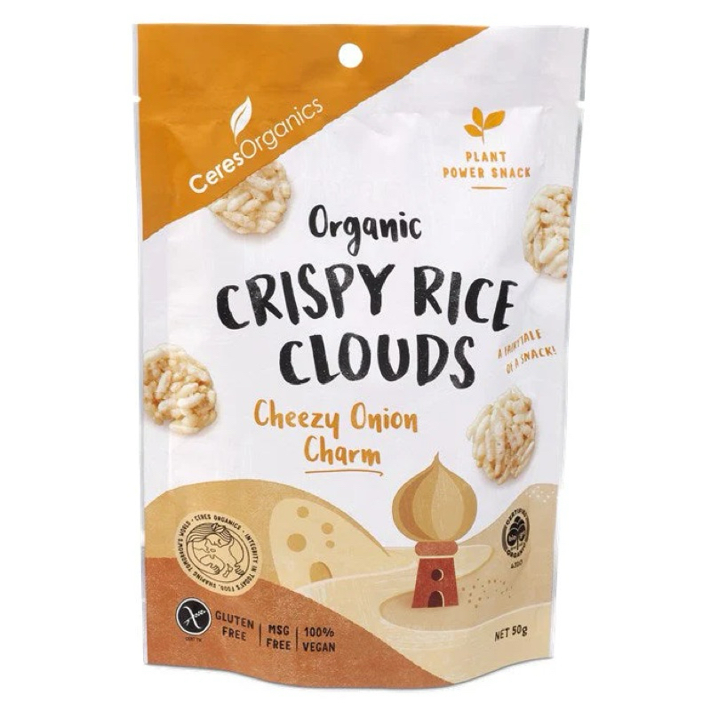 Ceres Organics Crispy Rice Clouds Cheezy Onion Charm Salt Vinegar Smash