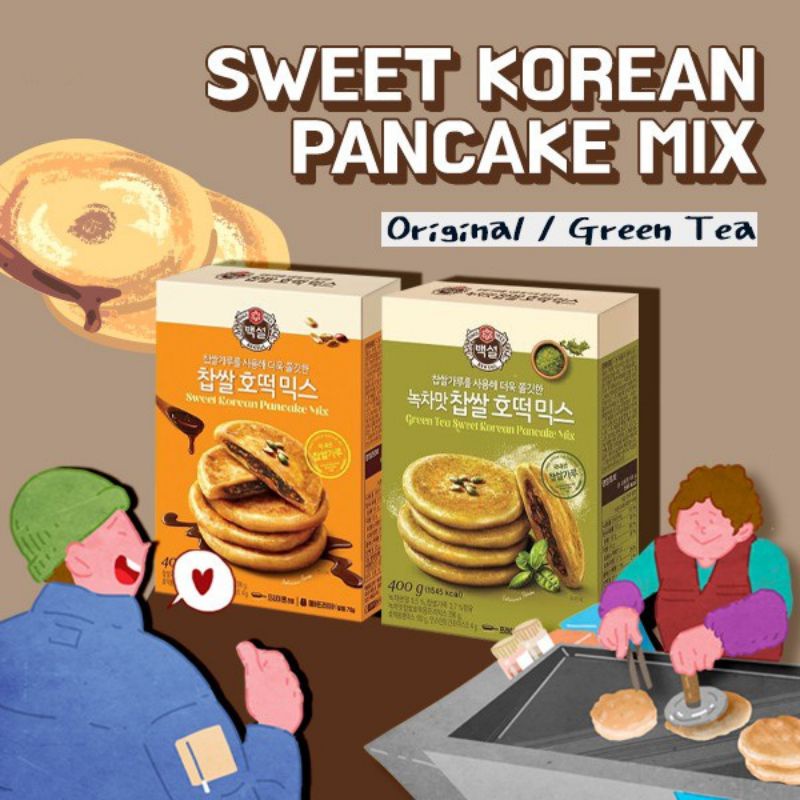 CJ beksul sweet hotteok korean pancake mix powder DIY pancake mix ready made easy cooking Korea Street snack 400g