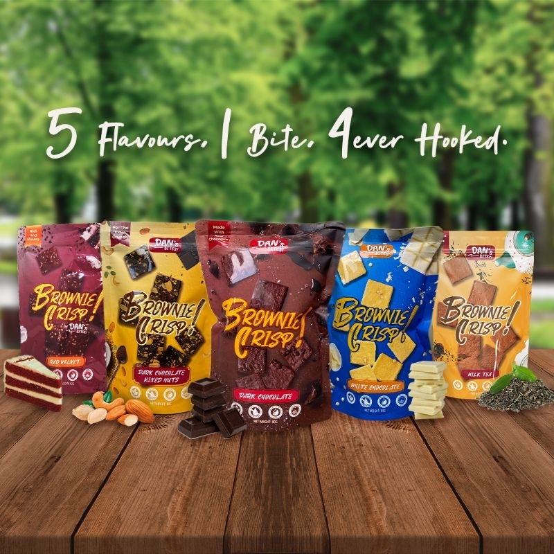 DAN'S BITES Brownie Crisp White Chocolate 80G Brittle Chocolate Chip crispy brownie crisp biscuits tidbits snack crispy