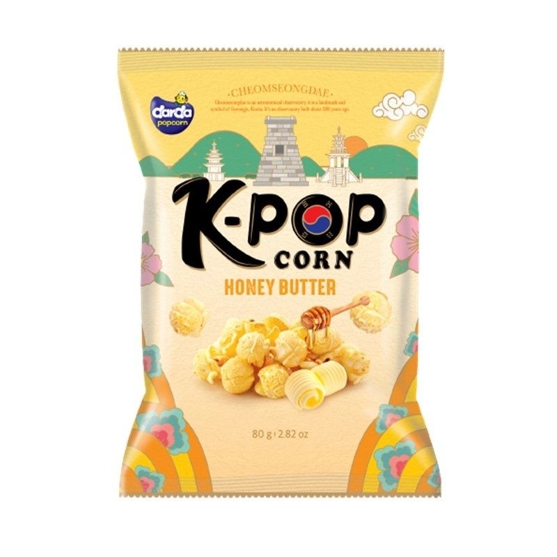Darda honey and butter popcorn Korean snack Korea products food tidbits honey popcorn sweet and savory snacks 80g