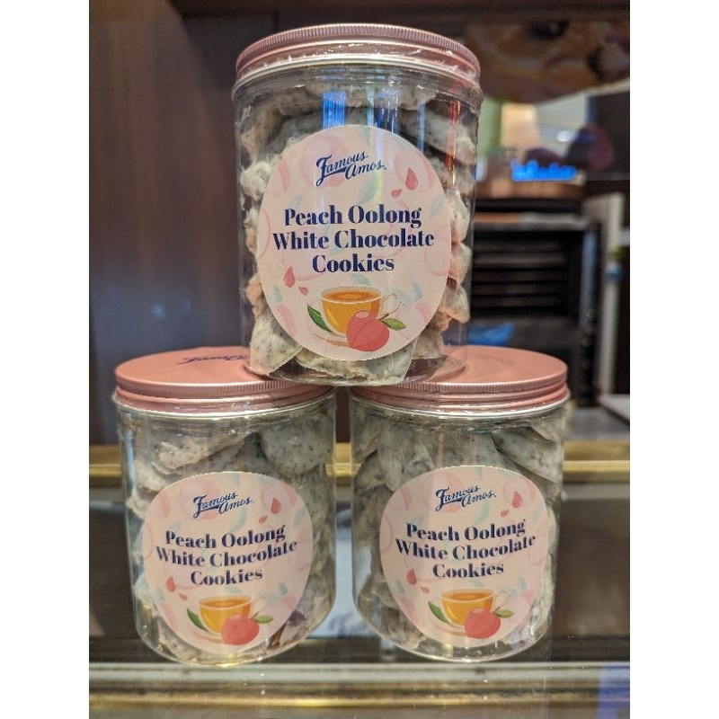 Famous Amos Peach oolong white chocolate cookies limited edition famous Amos cookies freshly baked cookies