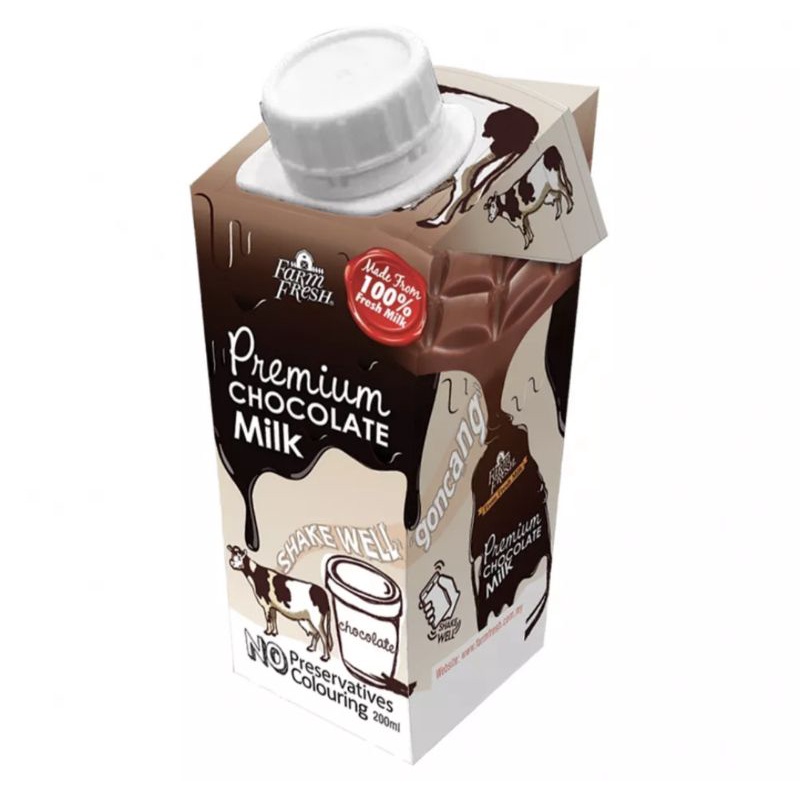 Farm fresh premium chocolate milk carton travel outing children chocolate milk Farm Fresh chocolate milk 200ml