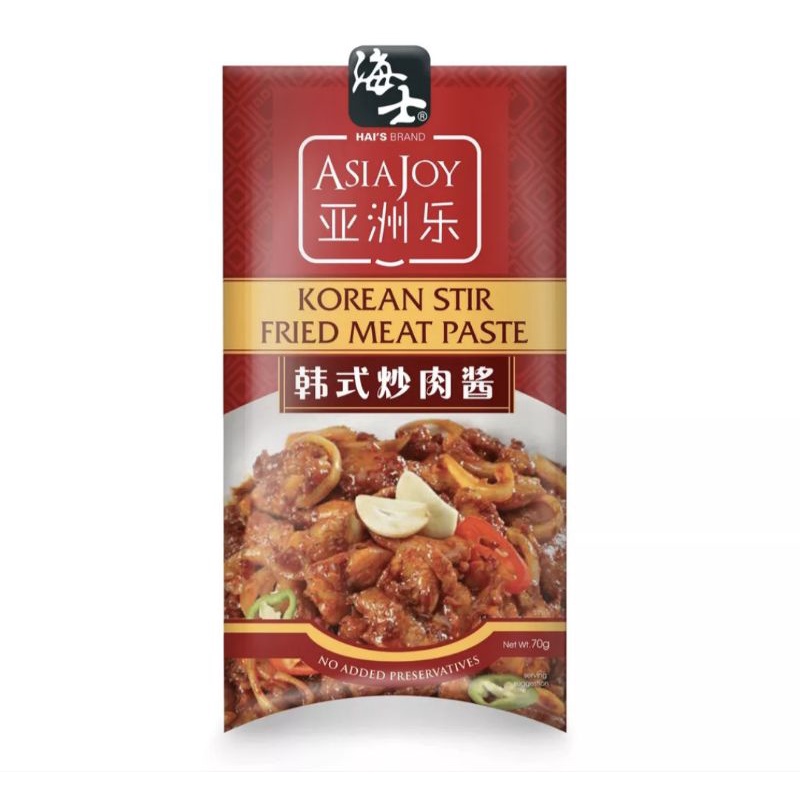 Hai's Brand Asia Joy Korean stir fry meat cooking paste Korean meat sauce easy cooking 海士亚洲乐韩式炒肉酱 70g