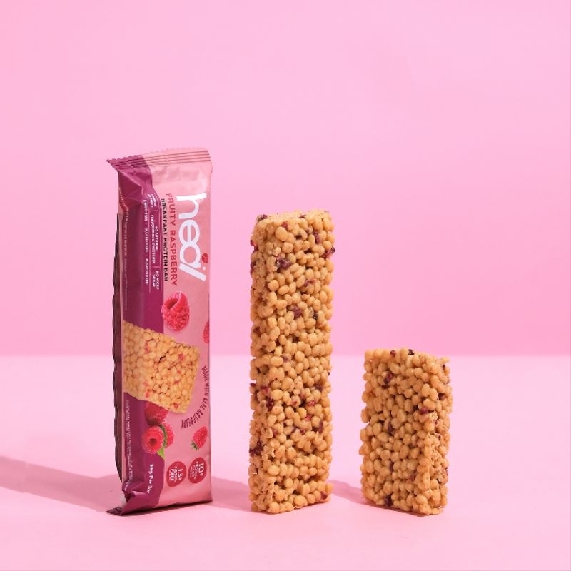 Heal Fruity Raspberry Breakfast Protein Bar HEAL Chocolate Crunch Fruity Raspberry Breakfast Protein Bar protein granola