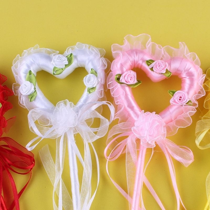 Heart shape fairy want children play fairy angel princess sceptre flower girl wand queen hearts Alice wonderland sceptre