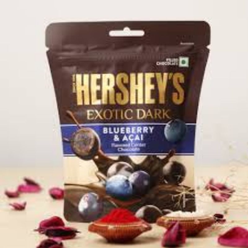 Hershey's exciting dark chocolate Californian roasted almond dark chocolate balls blueberry acai dark chocolate snacks
