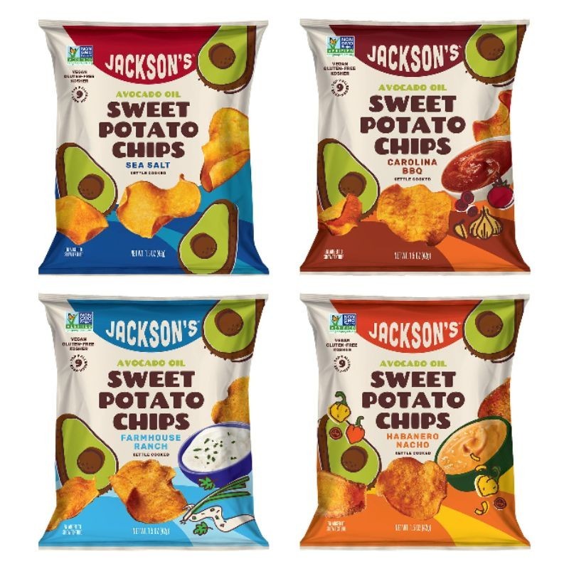 Jackson's Sweet Potato Farmhouse Ranch Kettle Chips tidbits sweet potato crisp Jackson's Sweet Potato Chips Avocado Oil
