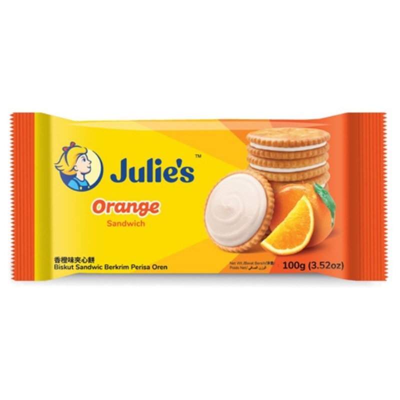 Julie's lemon sandwich orange cream sandwich biscuit banana cream sandwich snacks Julie tidbits