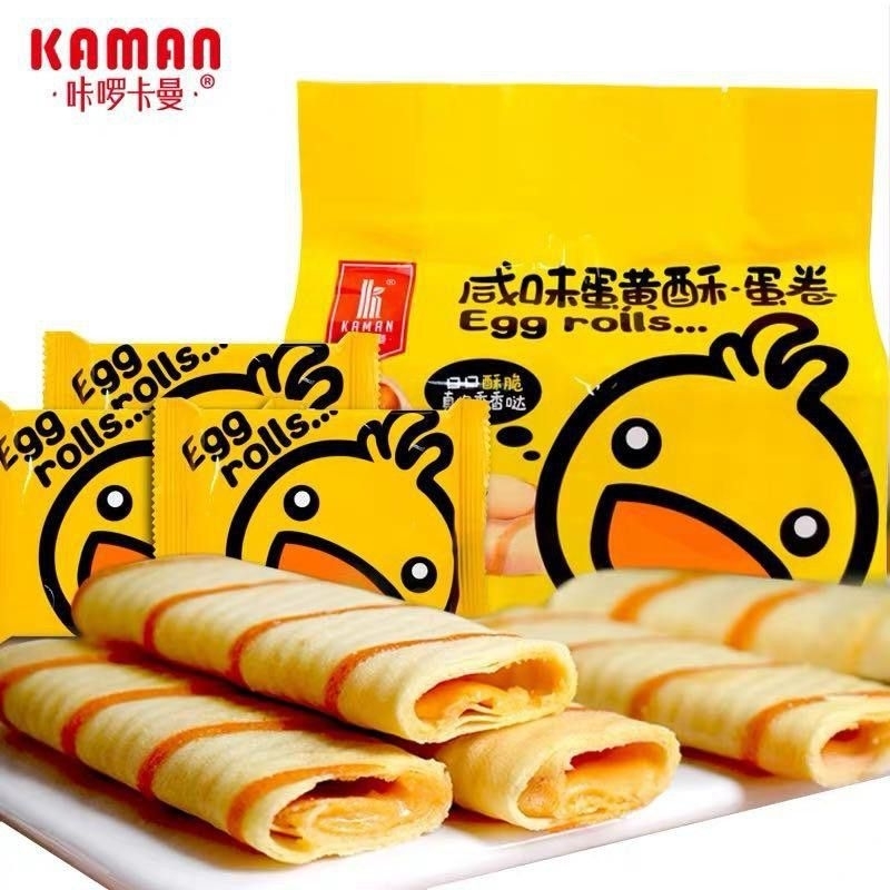 Kaman Egg Rolls love letter salted egg yolk cracker crisp soy milk healthy crispy love letter savory Hong Kong 卡曼蛋卷