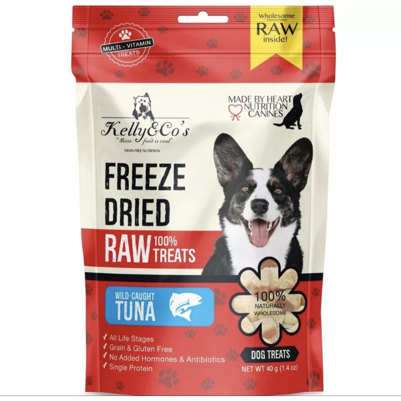 Kelly and Co's freeze dried Dog raw dinner family pack 1.4 Oz dog treats freeze dried dinner for dogs salmon fish tuna