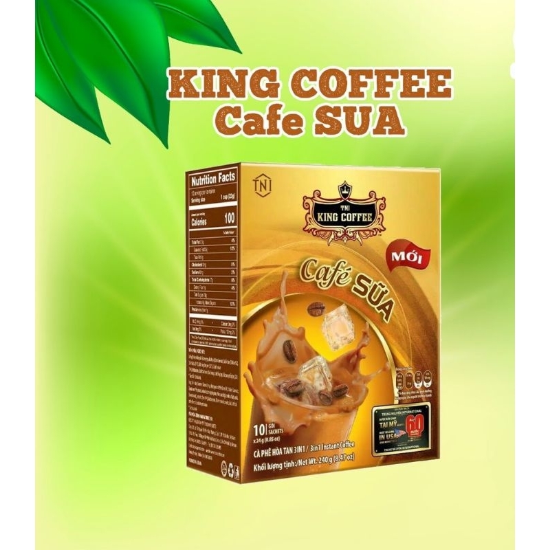 King Coffee Instant Cafe Sua Vietnamese Coffee Bag Vietnam coffee king coffee 3 in1 Vietnamese coffee Cà Phê Sữa Hòa Tan