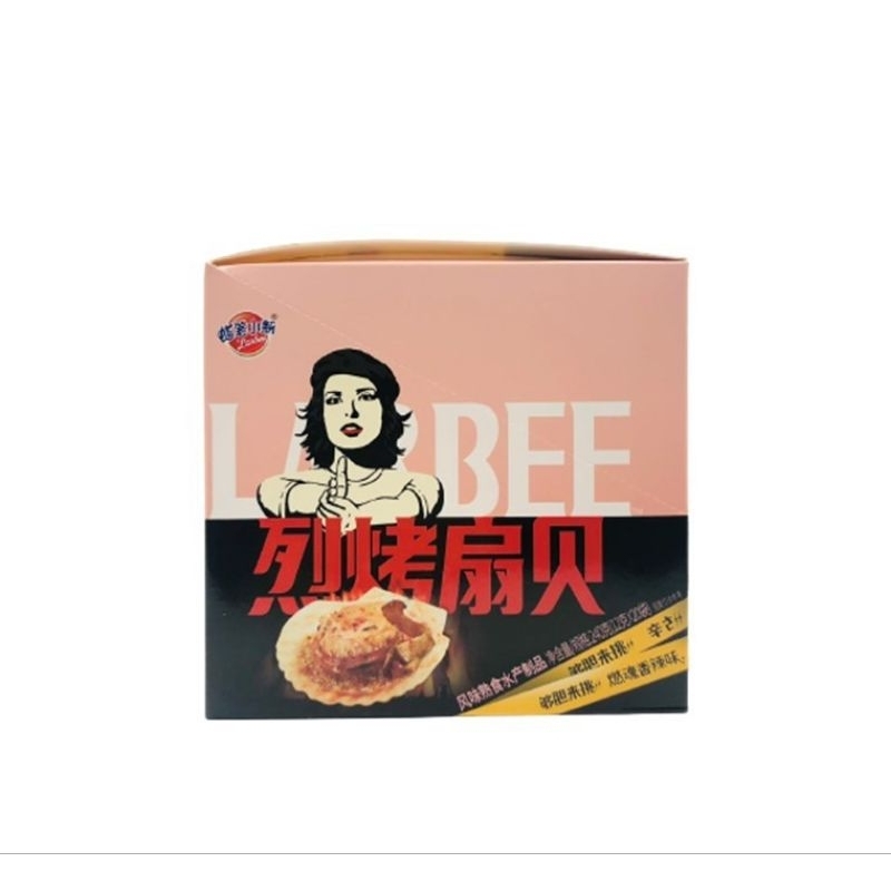 Larbee scallop snack 蜡笔小新烈烤扇贝 china instant food packaged scallop instant noodle supper food spicy garlic scallop