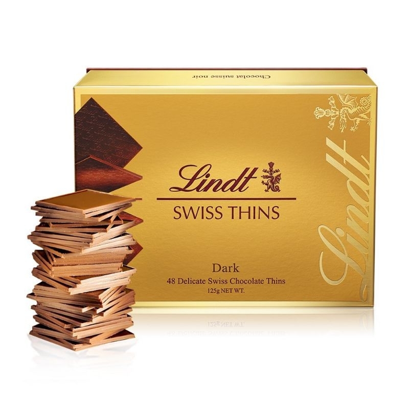 Lindtt swiss thin chocolate bars individual candy chocolate thins Lindtt swiss thin milk chocolate 125g