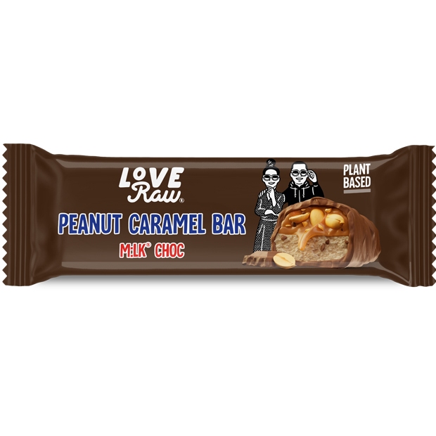 LoveRaw Milk Chocolate Peanut Caramel Bar