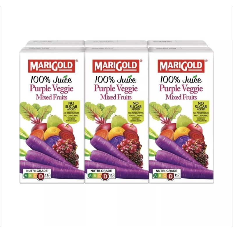Marigold 100% fruit juice assorted flavours berry fruit juice apple orange tropical fruits purple veggies drink beverage