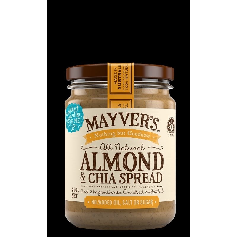 mayvers all natural almond butter spread Mayvers all natural butter spread almond butter chia seed bread Australia