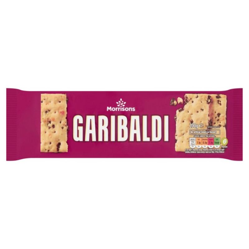 Morrison's Garibaldi biscuits food of England English biscuits crisps wheat biscuits 200g