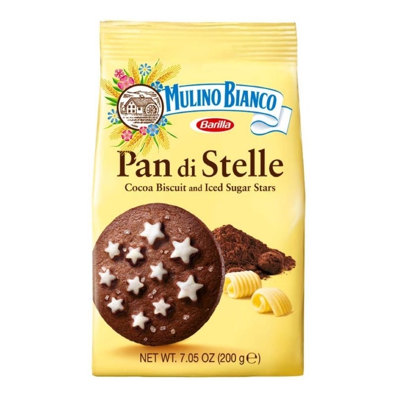 Mulino Bianco Baiocchi Sweet Biscuit Cuoricini Heart-Shaped Italian Shortbread Pan Di Stelle Cocoa Biscuit Sugar Stars