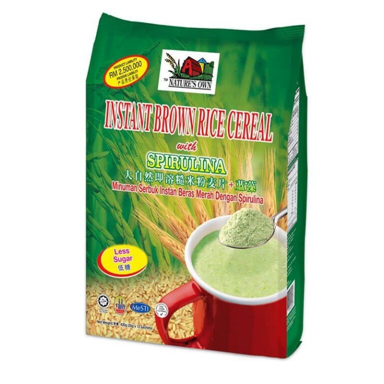 Nature's Own instant brown rice cereal spirulina oat drink cereal