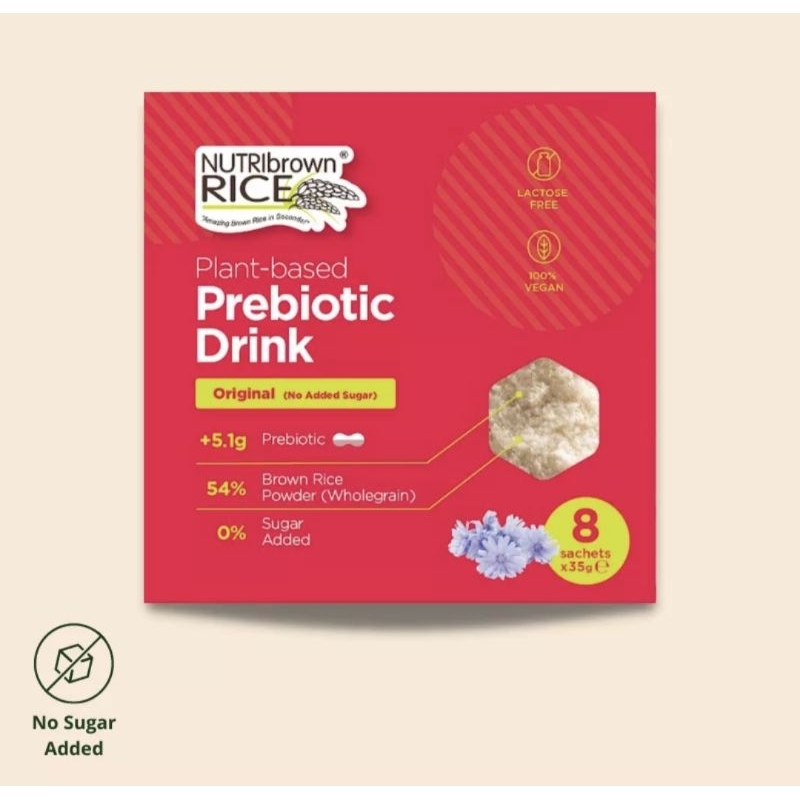 Nutribrown rice plant based probiotic drink no added sugar health and wellness beverage drink sachet gut health drink