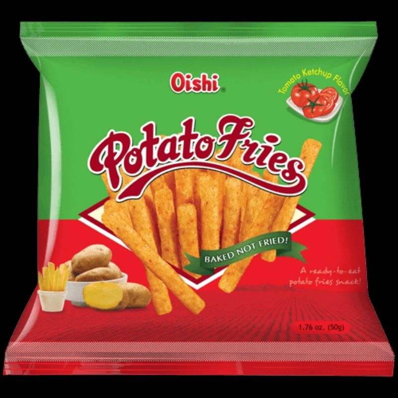Oishi potato fries baked potato sticks potato chips healthy potato snack tidbits wholesale bulk purchase canteen snacks
