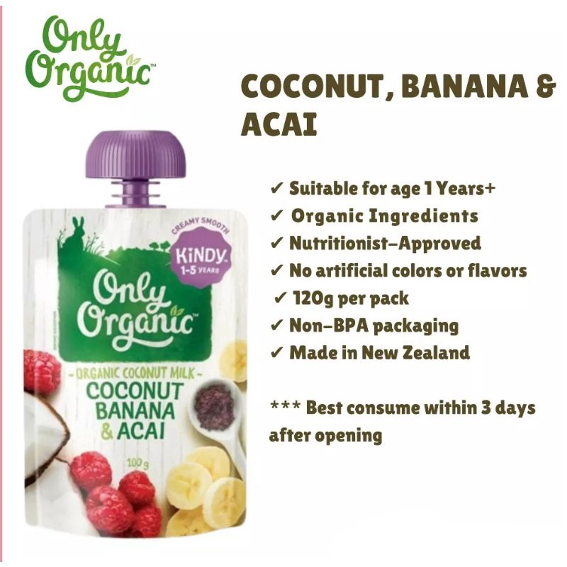 Only Organic baby food pouch savory meal food pouches easy meals on the go toddler baby led weaning food puree pouch