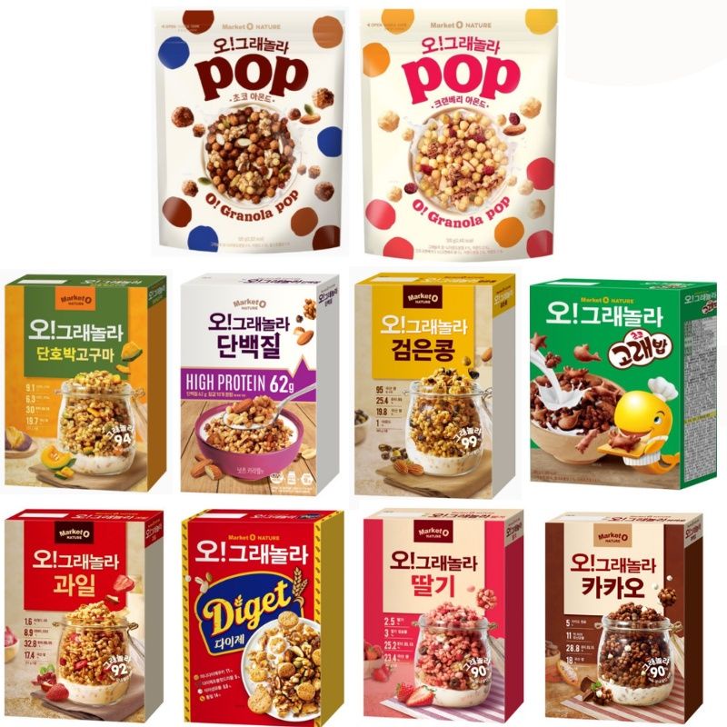 Orion market o nature granola breakfast cereal healthy cereal mix grains children fish granola fruit berry korean snacks