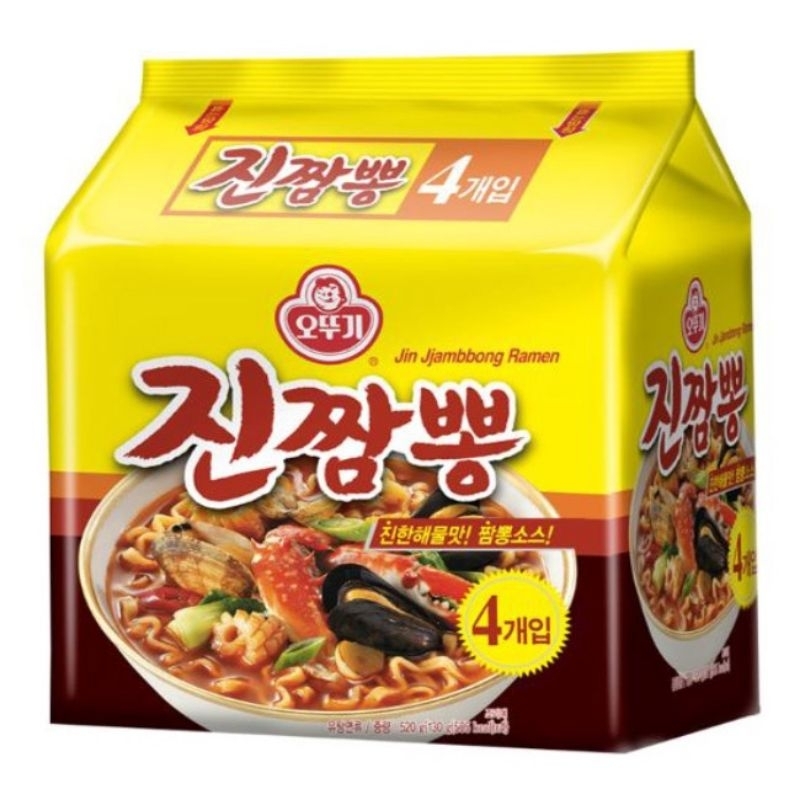 Ottogi Jin Jjambbong Korean instant noodle korea Jjambbong ramen noodles instant food 오뚜기진짬뽕 韩国进口不倒翁海鲜杂烩面辣味方 instant