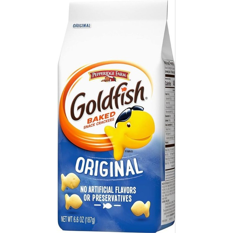 Pepperidge farm colourful biscuit Pepperidge Farm Goldfish Cheddar Baked Snack Crackers fish shaped crackers cheese bite