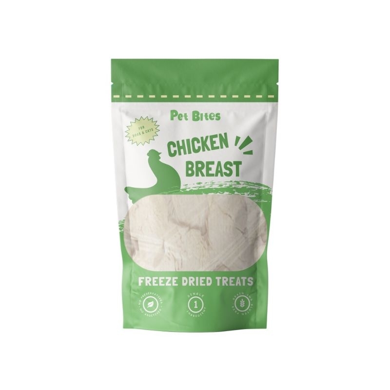 Pet Bites 100% Freeze Dried Chicken Breast Pet Bites organic chicken breast dog cat treats food dried food