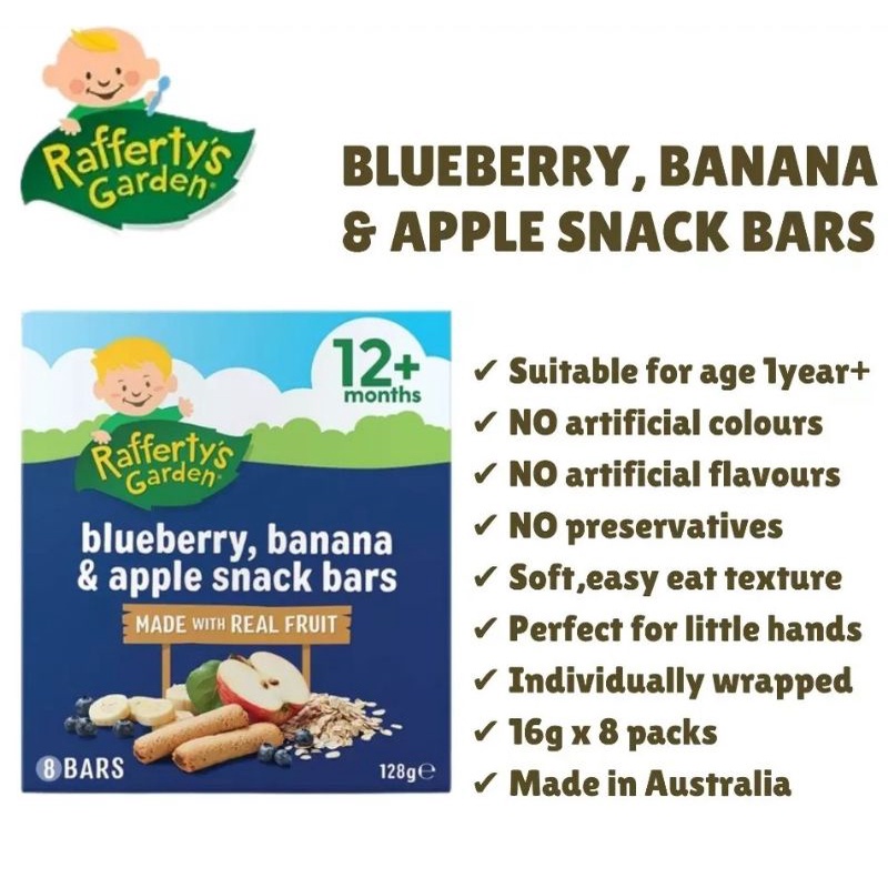 Rafferty's Garden banana apple snack bars toddler children weaning baby led weaning teething bars biscuits oat bars
