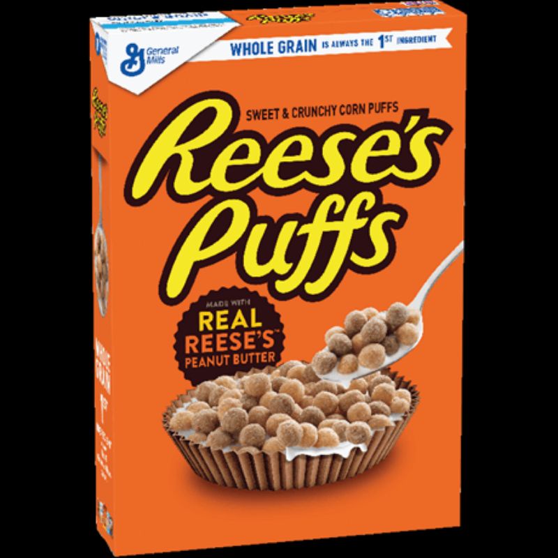 Reese puff breakfast cereal peanut butter flavoured cereal snacks tidbits breakfast peanut crunchy peanut chocolate ball