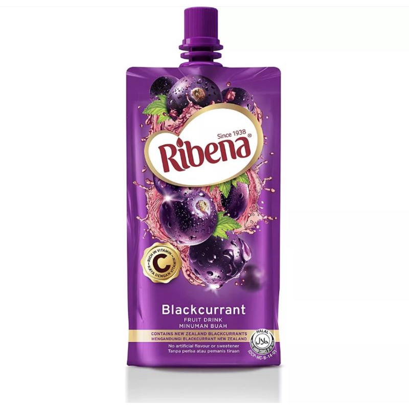 Ribena black currant jelly fruit drink packet less sweet blackcurrant ribena beverage packet drink fruity black currant