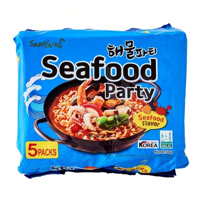 Samyang seafood noodle instant noodle seafood flavour Korean seafood instant noodle ramen brooth Korea imported noodle