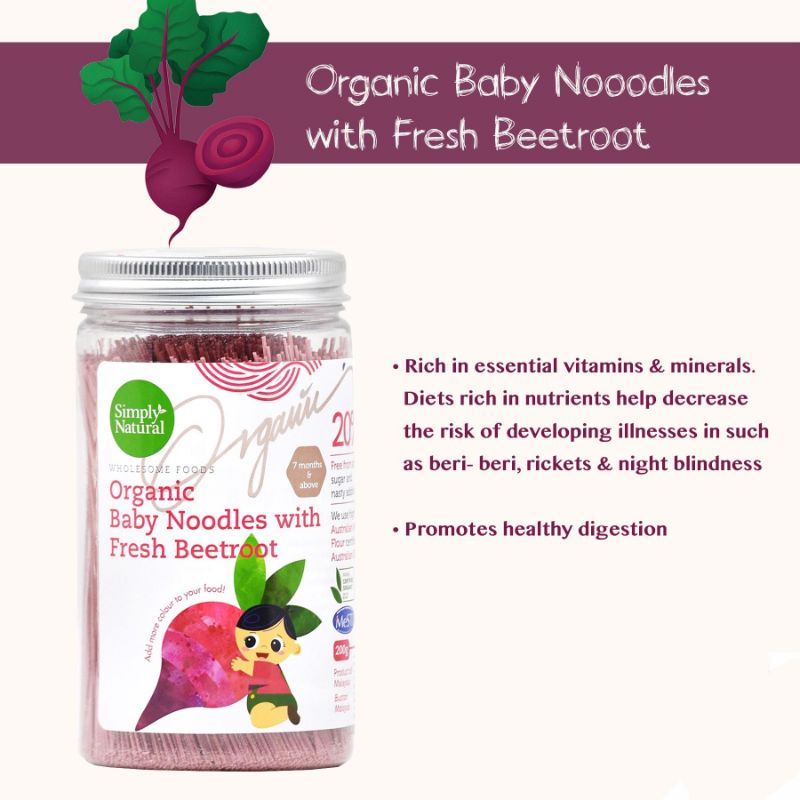 Simple Natural organic baby noodles baby led weaning vegetable noodle fresh spinach noodle beetroot organic mommy choice