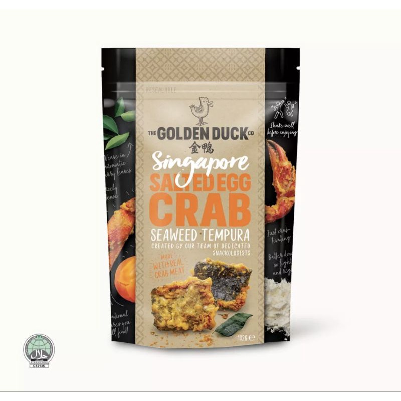 The Golden Duck salted egg fish skin tempura seaweed fish skin tempura tidbit drinking beer chilli crab tempura