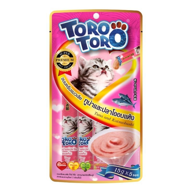 Toro Super premium Creamy cat snack tuna paste for cats salmon prawn paste for pets cat wet food pouch omega fish oil