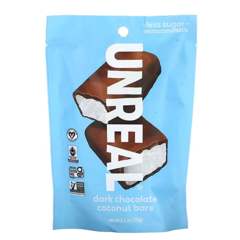 UNREAL Almond Butter Coconut Minis Peanut Nougat Dark Chocolate Peanut Butter Cups | Vegan, Gluten Free, Less Sugar